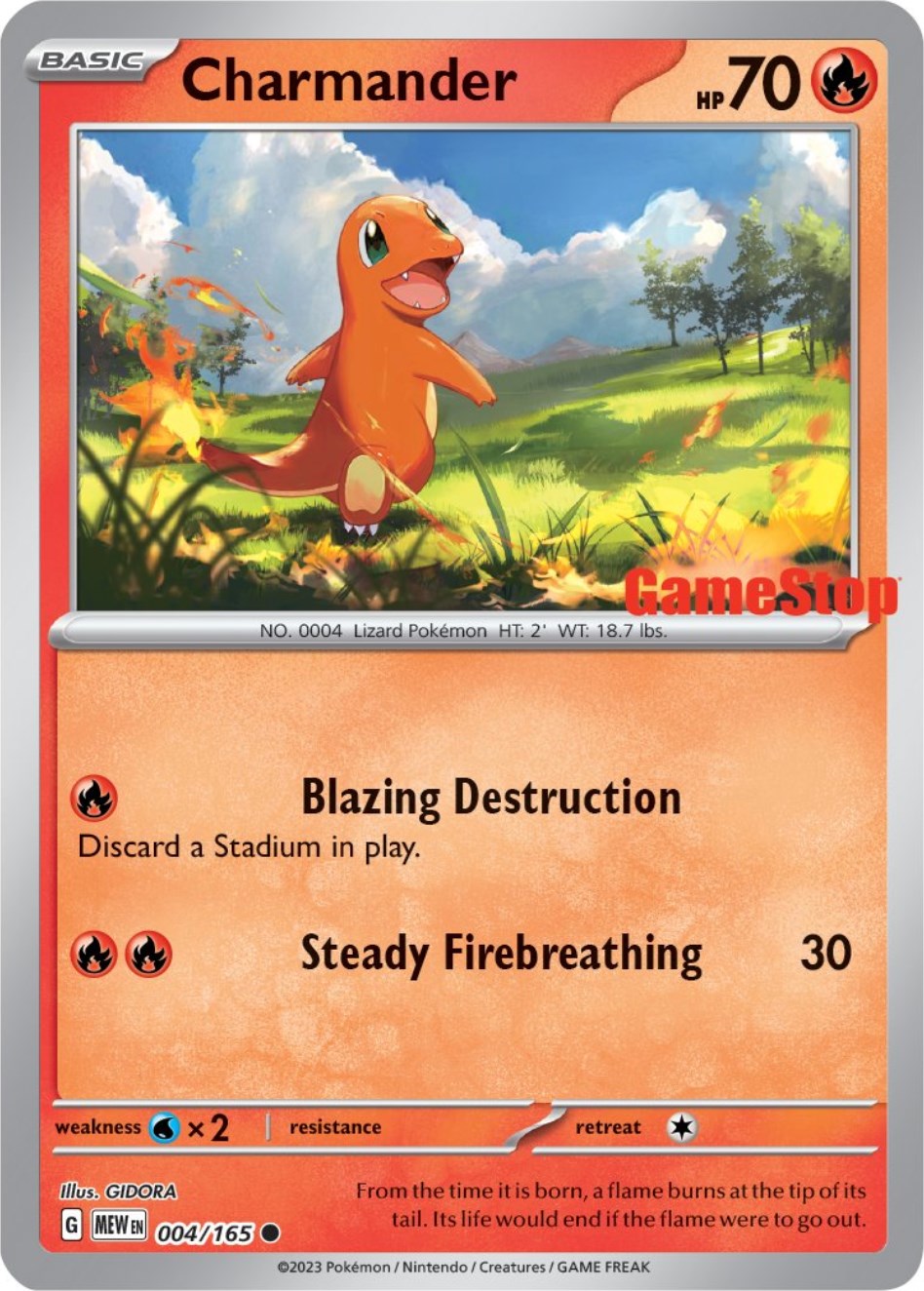 Charmander (004/165) (GameStop Exclusive) [Scarlet & Violet 151] | Dragon's Lair Comics and Fantasy Houston TX