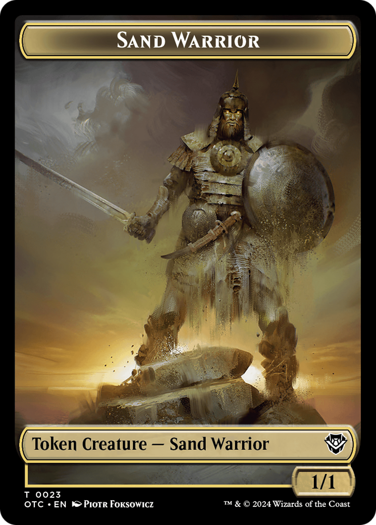 Plant // Sand Warrior Double-Sided Token [Outlaws of Thunder Junction Commander Tokens] | Dragon's Lair Comics and Fantasy Houston TX