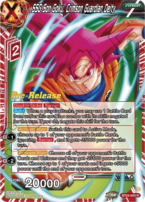 SSG Son Goku, Crimson Guardian Deity (BT24-004) [Beyond Generations Prerelease Promos] | Dragon's Lair Comics and Fantasy Houston TX