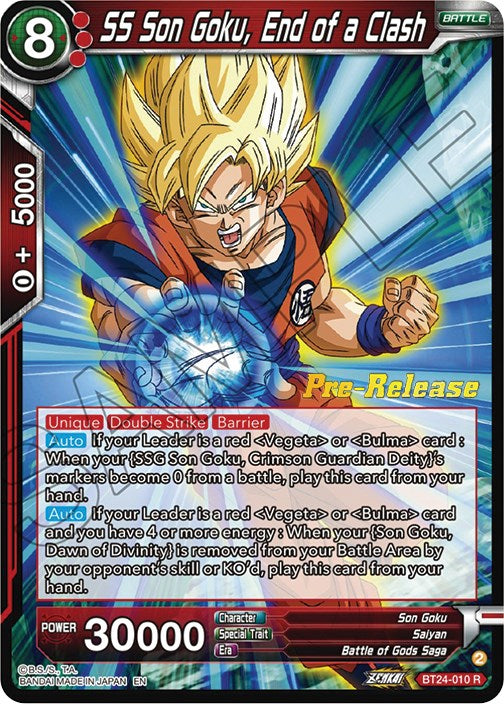 SS Son Goku, End of a Clash (BT24-010) [Beyond Generations Prerelease Promos] | Dragon's Lair Comics and Fantasy Houston TX