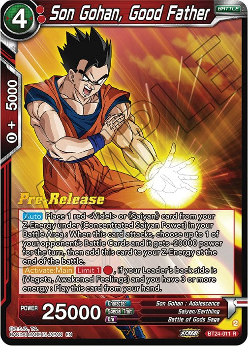 Son Gohan, Good Father (BT24-011) [Beyond Generations Prerelease Promos] | Dragon's Lair Comics and Fantasy Houston TX