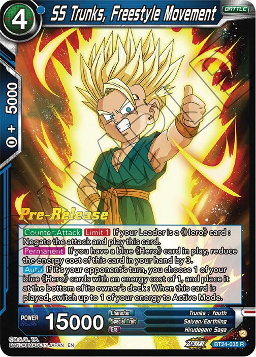 SS Trunks, Freestyle Movement (BT24-035) [Beyond Generations Prerelease Promos] | Dragon's Lair Comics and Fantasy Houston TX