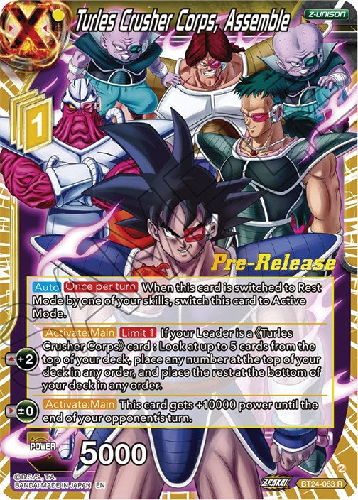 Turles Crusher Corps, Assemble (BT24-083) [Beyond Generations Prerelease Promos] | Dragon's Lair Comics and Fantasy Houston TX