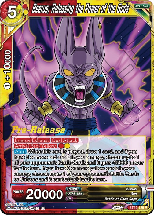 Beerus, Releasing the Power of the Gods (BT24-129) [Beyond Generations Prerelease Promos] | Dragon's Lair Comics and Fantasy Houston TX