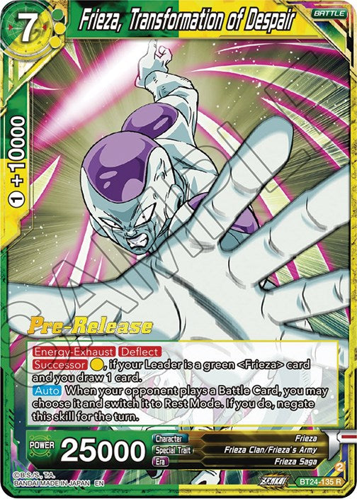 Frieza, Transformation of Despair (BT24-135) [Beyond Generations Prerelease Promos] | Dragon's Lair Comics and Fantasy Houston TX