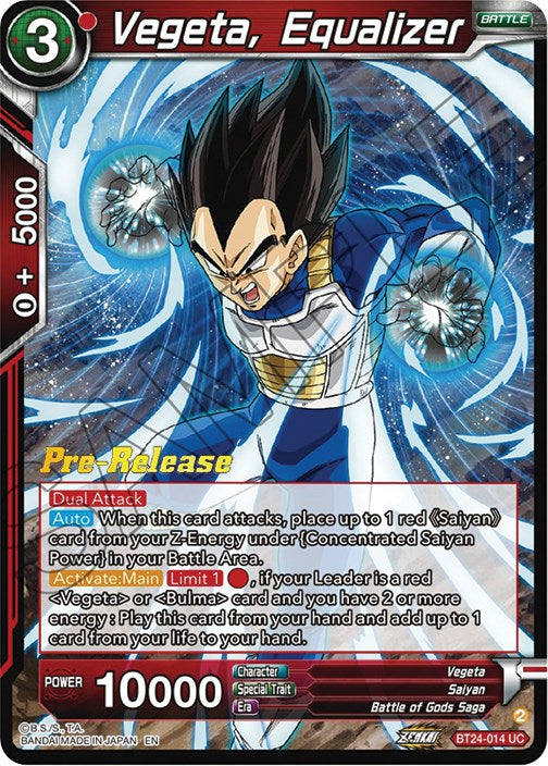 Vegeta, Equalizer (BT24-014) [Beyond Generations Prerelease Promos] | Dragon's Lair Comics and Fantasy Houston TX