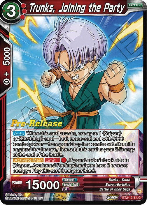 Trunks, Joining the Party (BT24-015) [Beyond Generations Prerelease Promos] | Dragon's Lair Comics and Fantasy Houston TX