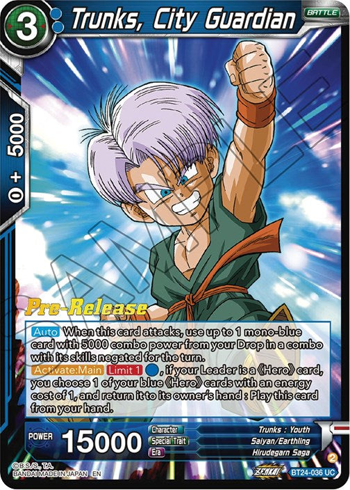 Trunks, City Guardian (BT24-036) [Beyond Generations Prerelease Promos] | Dragon's Lair Comics and Fantasy Houston TX