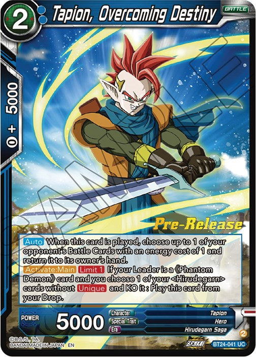 Tapion, Overcoming Destiny (BT24-041) [Beyond Generations Prerelease Promos] | Dragon's Lair Comics and Fantasy Houston TX