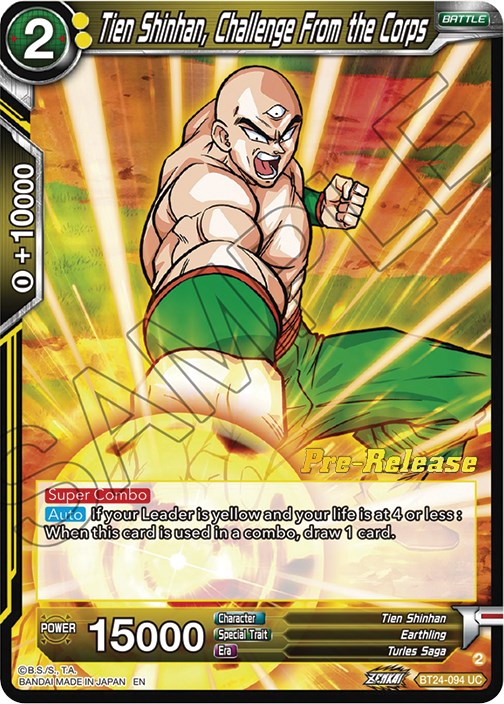 Tien Shinhan, Challenge From the Corps (BT24-094) [Beyond Generations Prerelease Promos] | Dragon's Lair Comics and Fantasy Houston TX