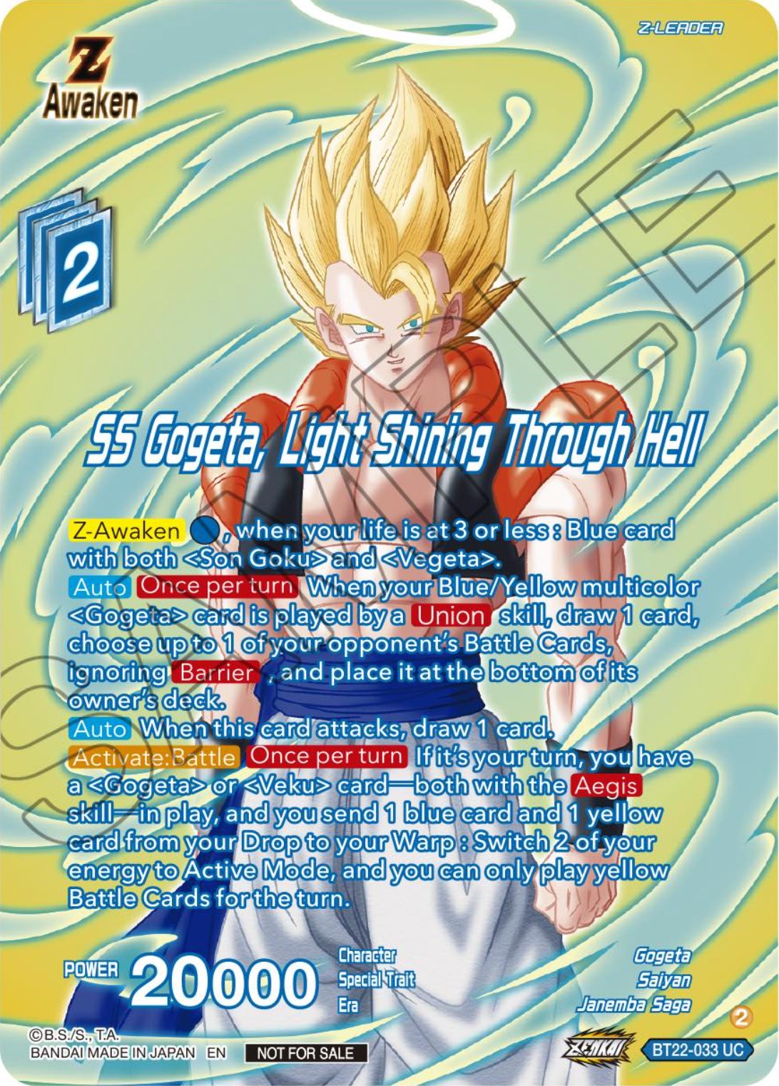 SS Gogeta, Light Shining Through Hell (Premium Alt-Art Card Set 2024 Vol.1) (BT22-033) [Promotion Cards] | Dragon's Lair Comics and Fantasy Houston TX