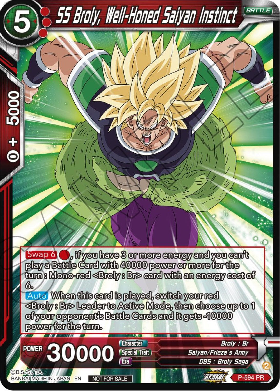 SS Broly, Well-Honed Saiyan Instinct (Deluxe Pack 2024 Vol.1) (P-594) [Promotion Cards] | Dragon's Lair Comics and Fantasy Houston TX