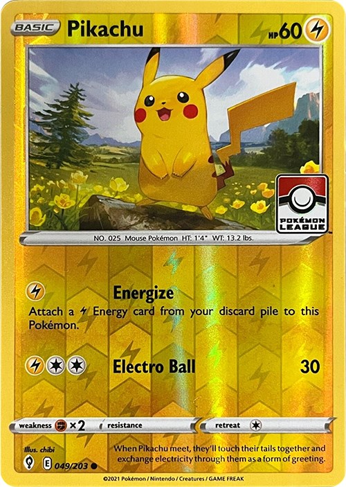 Pikachu (049/203) (2023 2024 League Promo) [League & Championship Cards] | Dragon's Lair Comics and Fantasy Houston TX