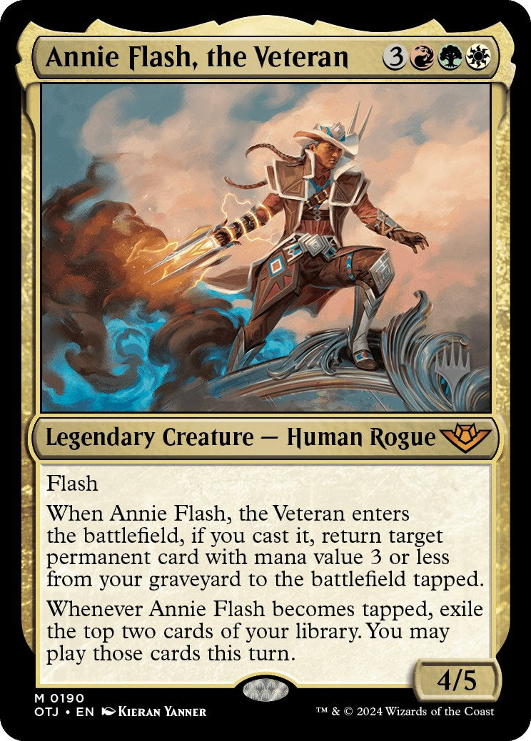 Annie Flash, the Veteran (Promo Pack) [Outlaws of Thunder Junction Promos] | Dragon's Lair Comics and Fantasy Houston TX