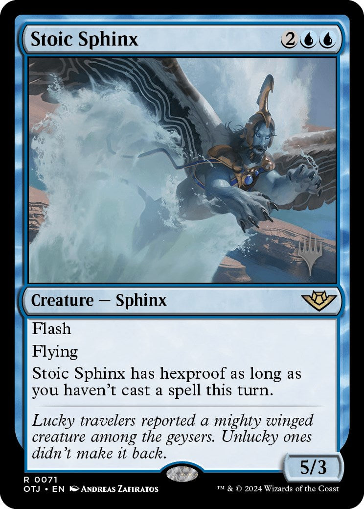 Stoic Sphinx (Promo Pack) [Outlaws of Thunder Junction Promos] | Dragon's Lair Comics and Fantasy Houston TX