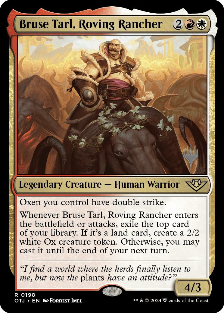 Bruse Tarl, Roving Rancher (Promo Pack) [Outlaws of Thunder Junction Promos] | Dragon's Lair Comics and Fantasy Houston TX