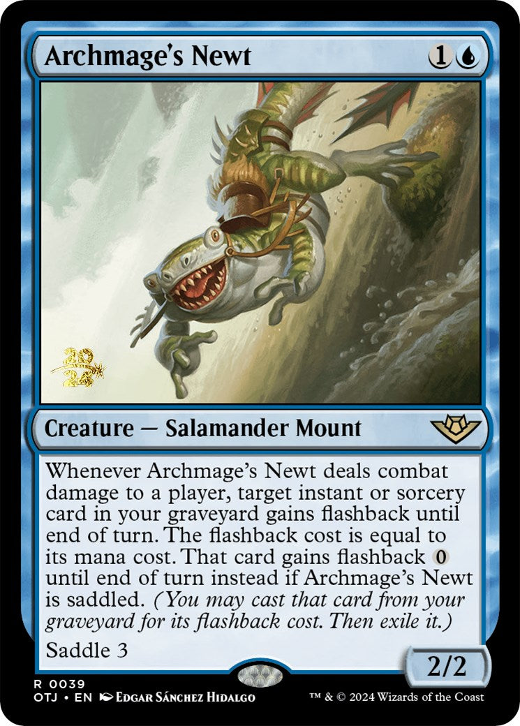 Archmage's Newt [Outlaws of Thunder Junction Prerelease Promos] | Dragon's Lair Comics and Fantasy Houston TX