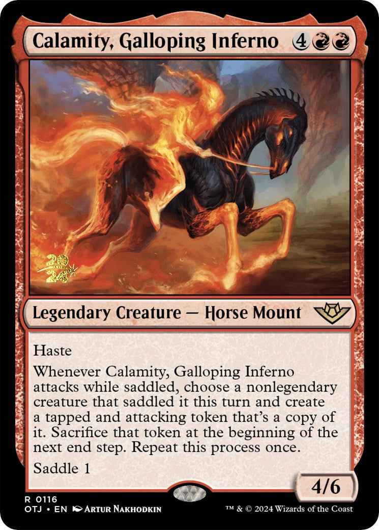 Calamity, Galloping Inferno [Outlaws of Thunder Junction Prerelease Promos] | Dragon's Lair Comics and Fantasy Houston TX