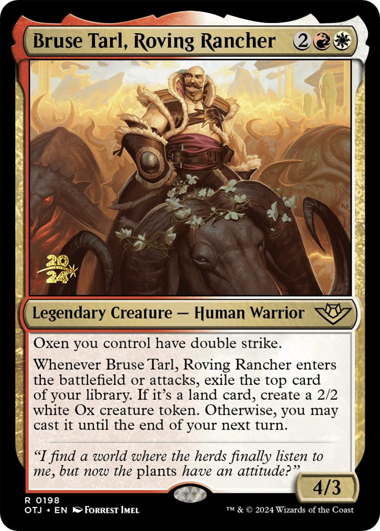 Bruse Tarl, Roving Rancher [Outlaws of Thunder Junction Prerelease Promos] | Dragon's Lair Comics and Fantasy Houston TX