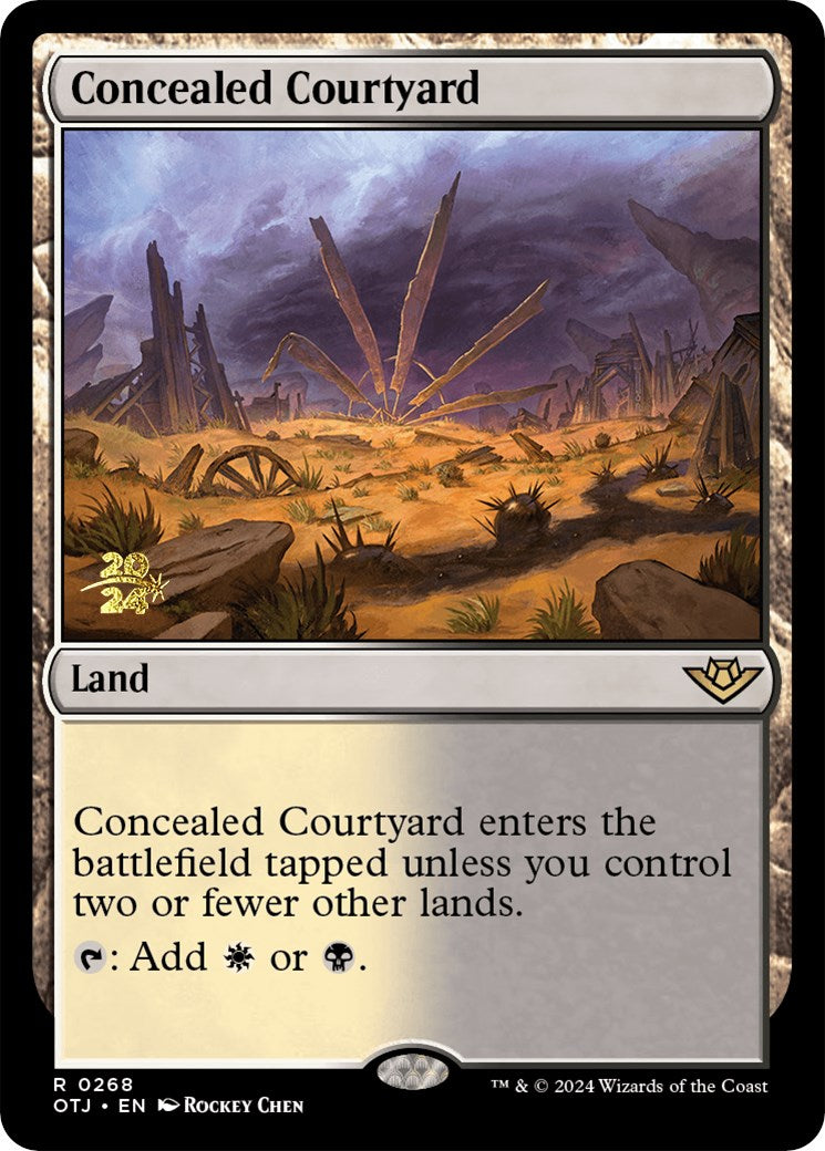 Concealed Courtyard (OTJ) [Outlaws of Thunder Junction Prerelease Promos] | Dragon's Lair Comics and Fantasy Houston TX