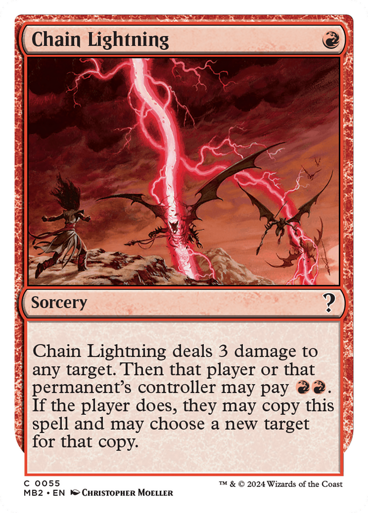 Chain Lightning (White Border) [Mystery Booster 2] | Dragon's Lair Comics and Fantasy Houston TX