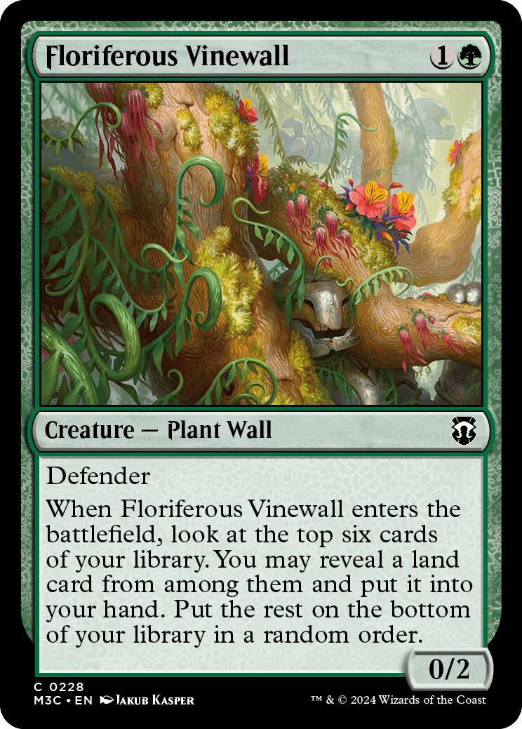 Floriferous Vinewall [Modern Horizons 3 Commander] | Dragon's Lair Comics and Fantasy Houston TX