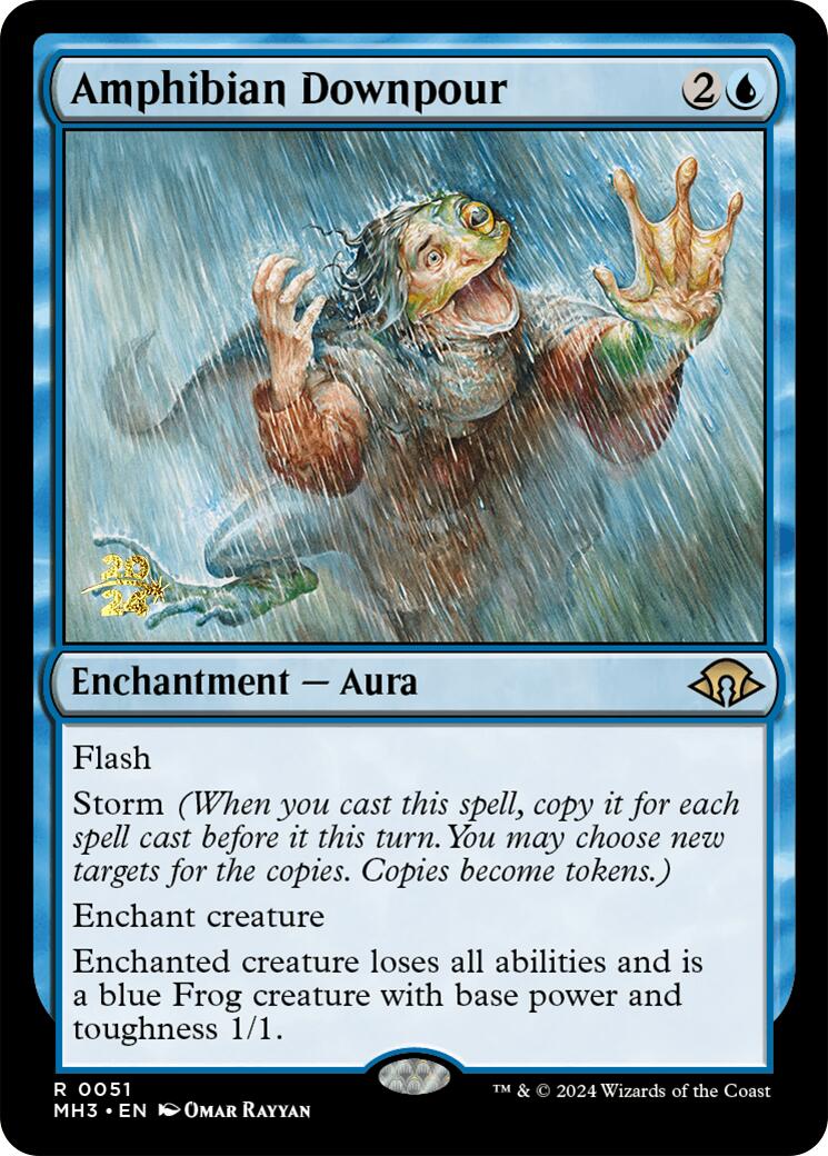 Amphibian Downpour [Modern Horizons 3 Prerelease Promos] | Dragon's Lair Comics and Fantasy Houston TX