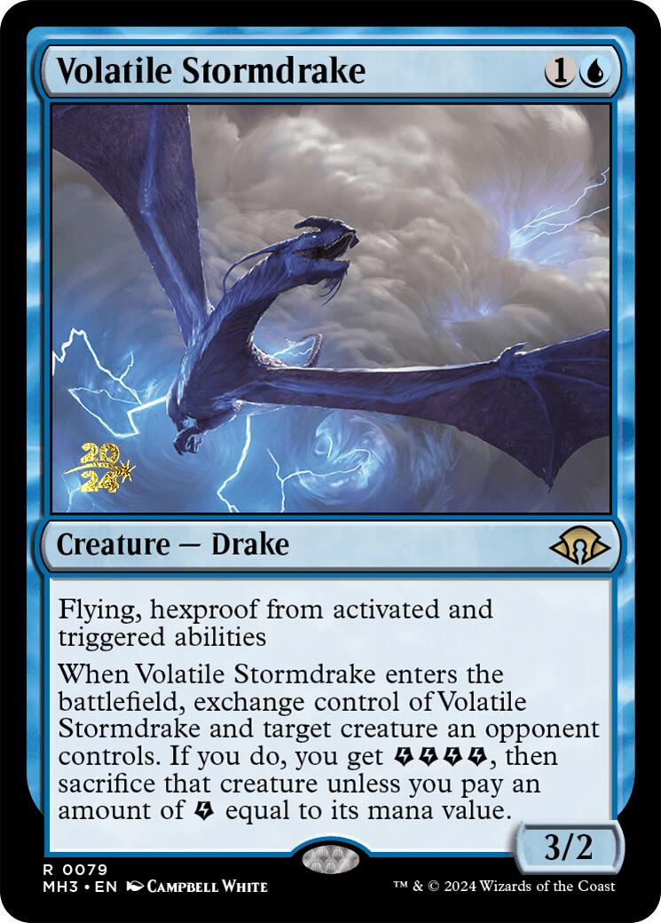 Volatile Stormdrake [Modern Horizons 3 Prerelease Promos] | Dragon's Lair Comics and Fantasy Houston TX