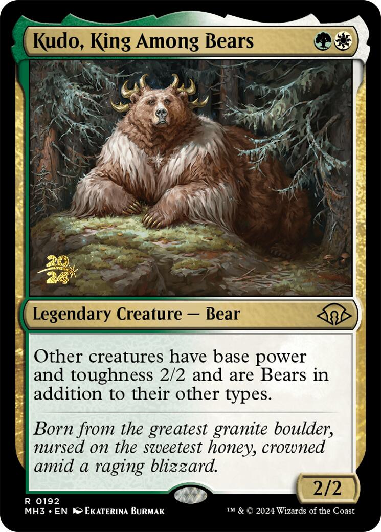 Kudo, King Among Bears [Modern Horizons 3 Prerelease Promos] | Dragon's Lair Comics and Fantasy Houston TX