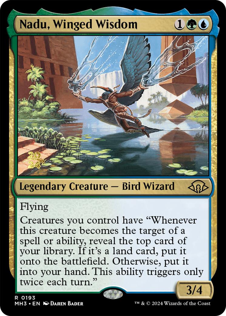 Nadu, Winged Wisdom [Modern Horizons 3 Prerelease Promos] | Dragon's Lair Comics and Fantasy Houston TX