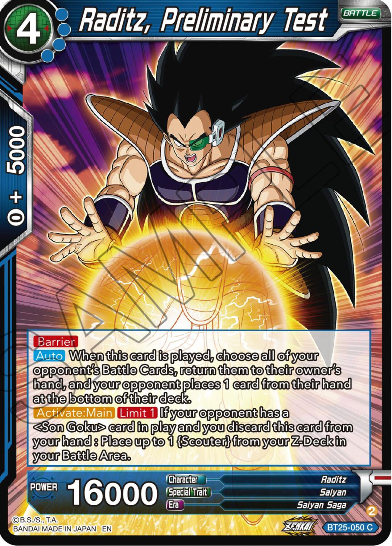 Raditz, Preliminary Test (BT25-050) [Legend of the Dragon Balls] | Dragon's Lair Comics and Fantasy Houston TX