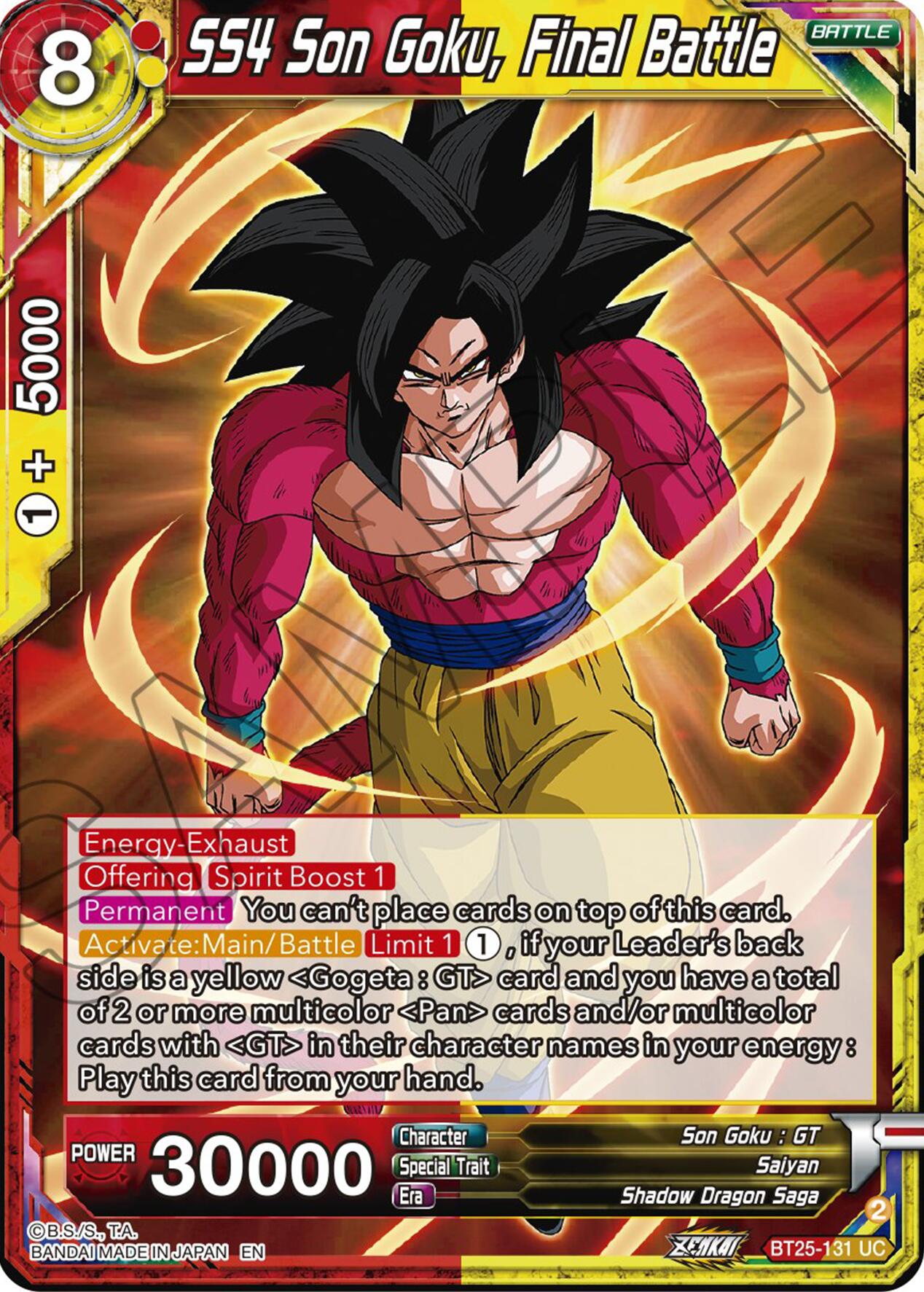 SS4 Son Goku, Final Battle (BT25-131) [Legend of the Dragon Balls] | Dragon's Lair Comics and Fantasy Houston TX