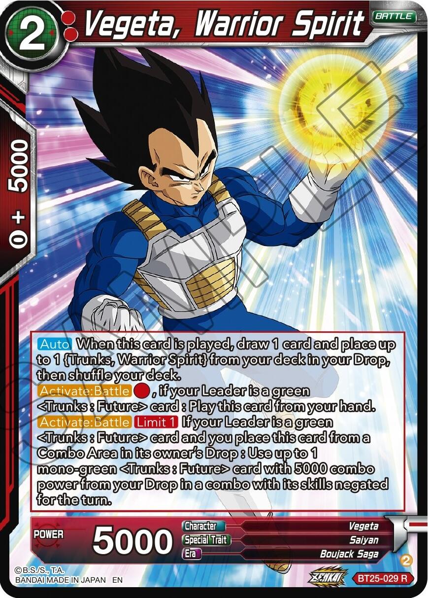 Vegeta, Warrior Spirit (BT25-029) [Legend of the Dragon Balls] | Dragon's Lair Comics and Fantasy Houston TX