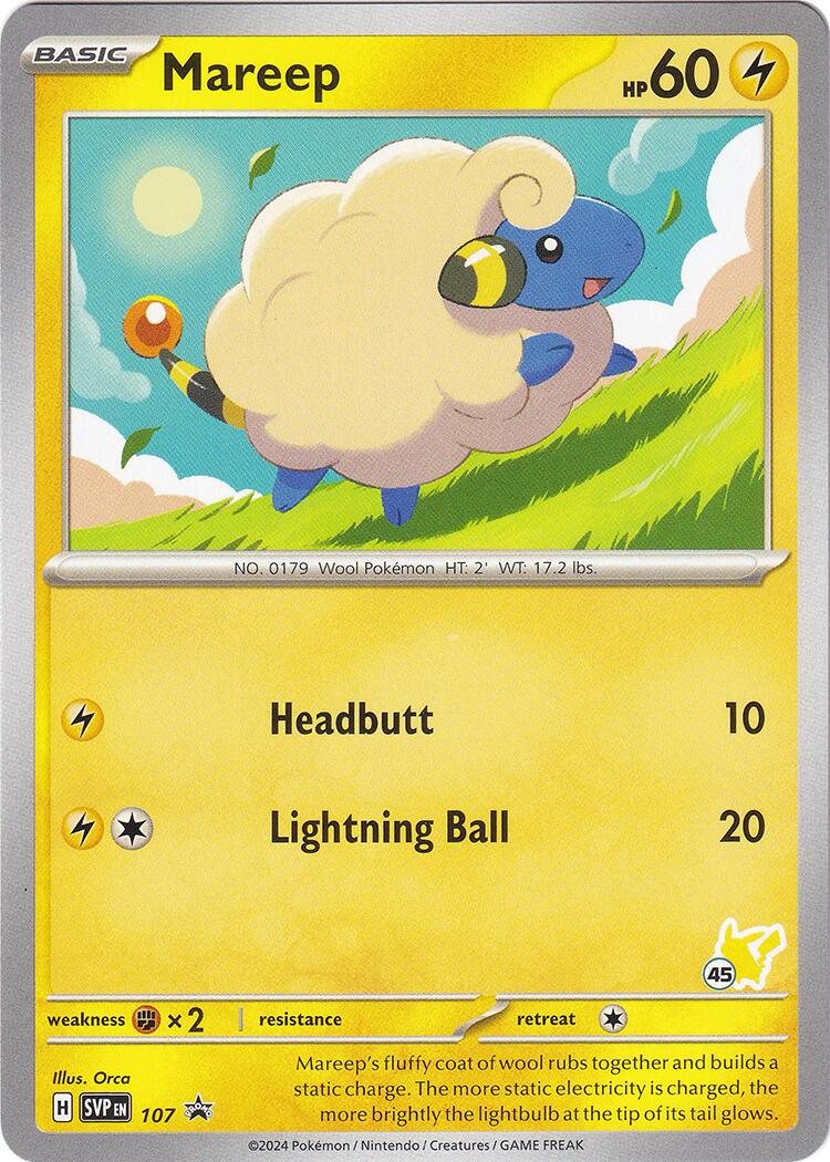 Mareep (107) (Pikachu Stamp #45) [Battle Academy 2024] | Dragon's Lair Comics and Fantasy Houston TX