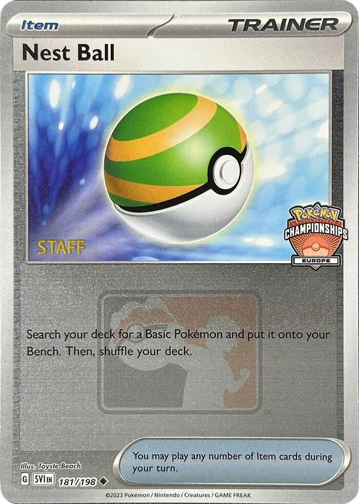 Nest Ball (181/198) (2024 Europe Championships Staff) [League & Championship Cards] | Dragon's Lair Comics and Fantasy Houston TX