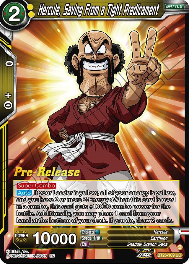 Hercule, Saving From a Tight Predicament (BT25-109) [Legend of the Dragon Balls Prerelease Promos] | Dragon's Lair Comics and Fantasy Houston TX