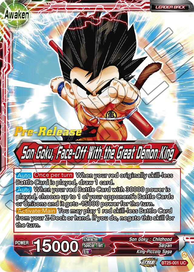 Son Goku // Son Goku Face-Off With the Great Demon King (BT25-001) [Legend of the Dragon Balls Prerelease Promos] | Dragon's Lair Comics and Fantasy Houston TX