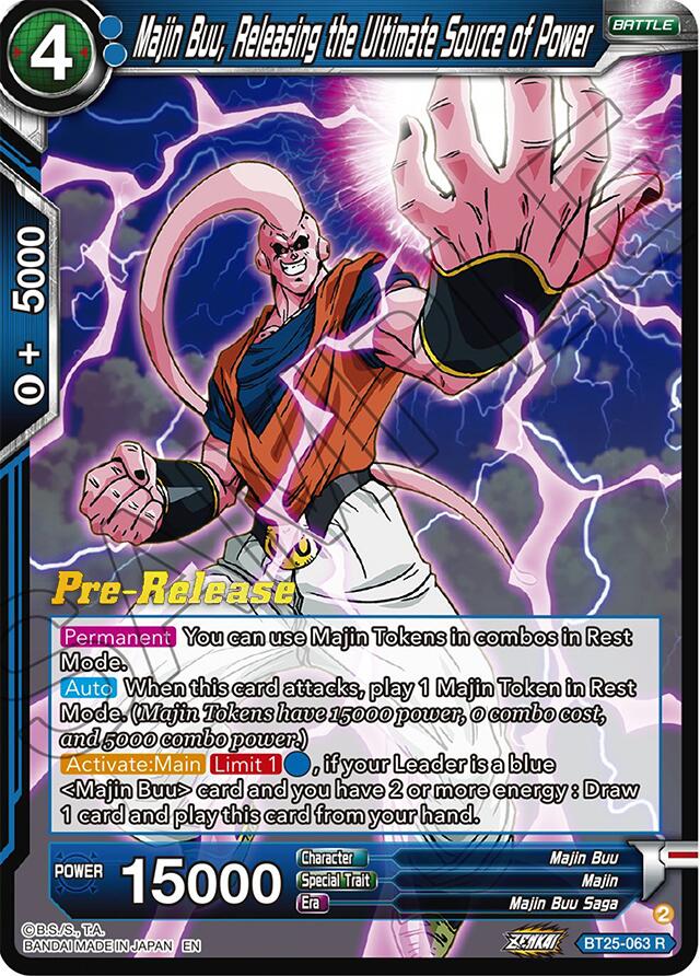 Majin Buu, Releasing the Ultimate Source of Power (BT25-063) [Legend of the Dragon Balls Prerelease Promos] | Dragon's Lair Comics and Fantasy Houston TX