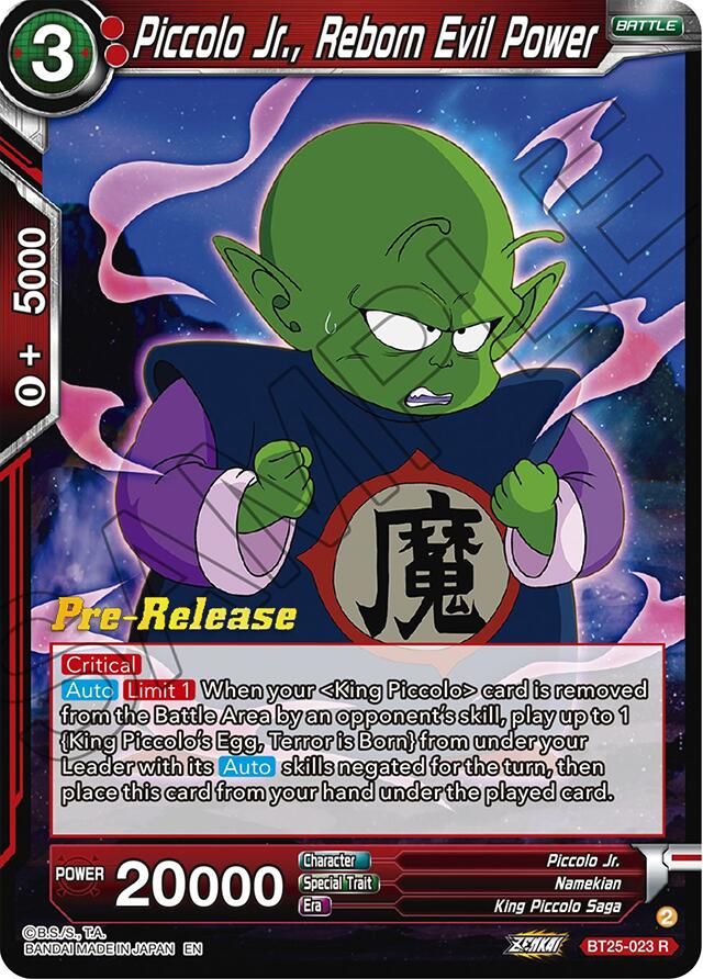 Piccolo Jr., Reborn Evil Power (BT25-023) [Legend of the Dragon Balls Prerelease Promos] | Dragon's Lair Comics and Fantasy Houston TX