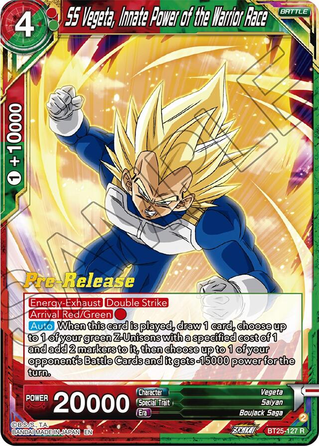 SS Vegeta, Innate Power of the Warrior Race (BT25-127) [Legend of the Dragon Balls Prerelease Promos] | Dragon's Lair Comics and Fantasy Houston TX