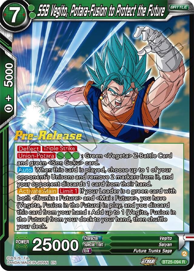 SSB Vegito, Potara-Fusion to Protect the Future (BT25-094) [Legend of the Dragon Balls Prerelease Promos] | Dragon's Lair Comics and Fantasy Houston TX