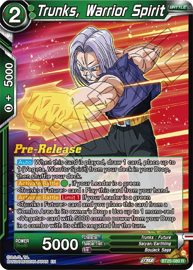 Trunks, Warrior Spirit (BT25-080) [Legend of the Dragon Balls Prerelease Promos] | Dragon's Lair Comics and Fantasy Houston TX