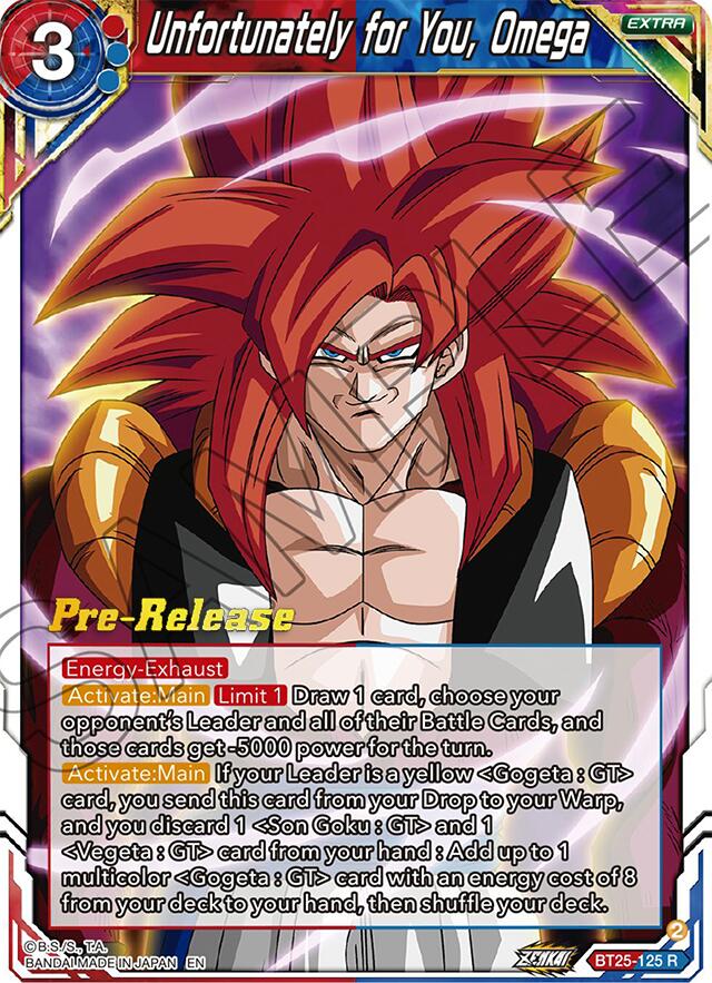 Unfortunately for You, Omega (BT25-125) [Legend of the Dragon Balls Prerelease Promos] | Dragon's Lair Comics and Fantasy Houston TX