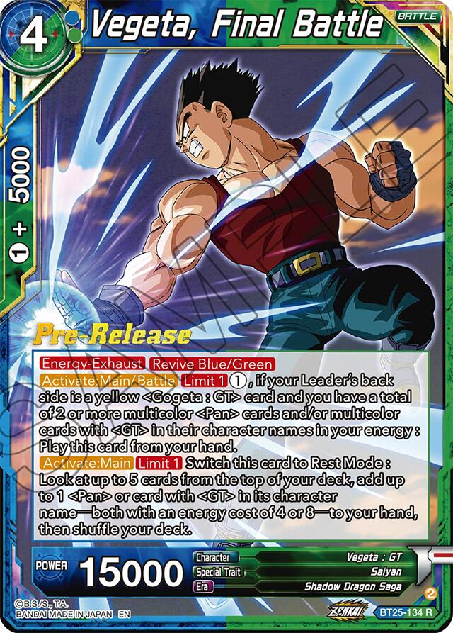 Vegeta, Final Battle (BT25-134) [Legend of the Dragon Balls Prerelease Promos] | Dragon's Lair Comics and Fantasy Houston TX