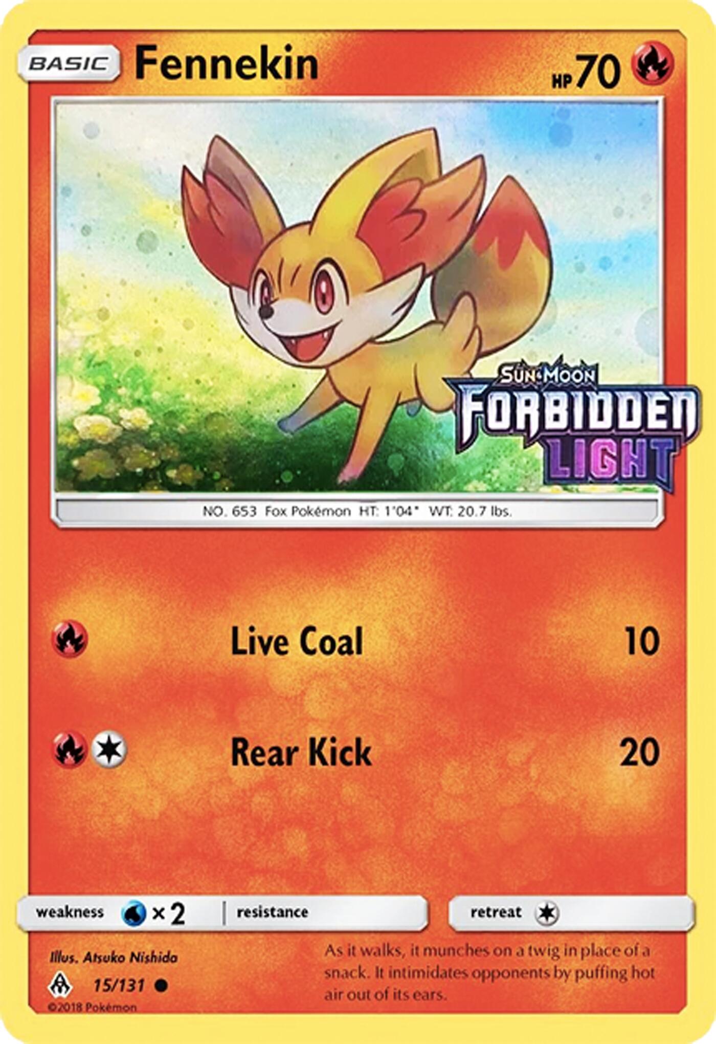 Fennekin (15/131) (Cosmos Holo) (Toys R' Us Promo) [Sun & Moon: Forbidden Light] | Dragon's Lair Comics and Fantasy Houston TX