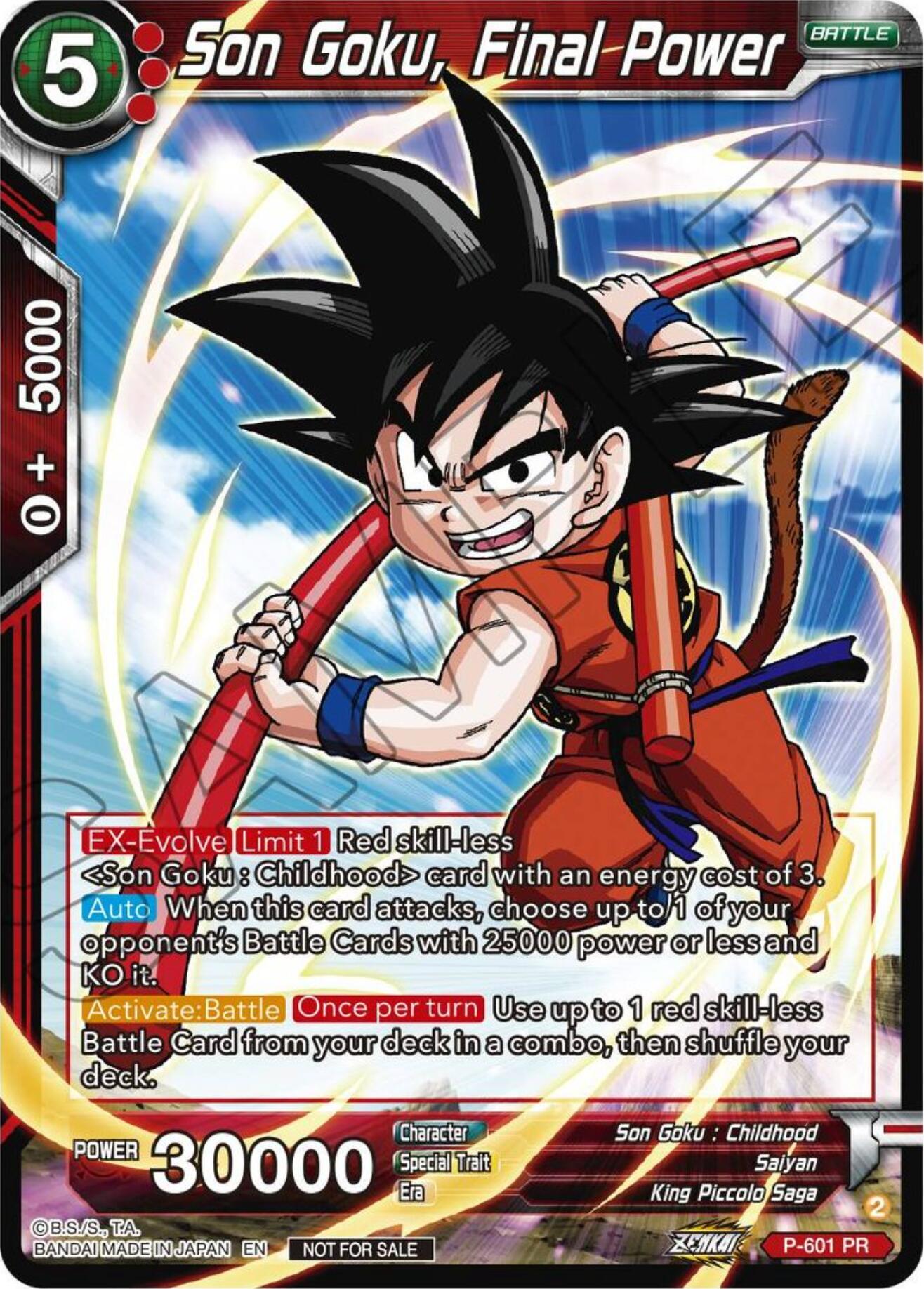 Son Goku, Final Power (Tournament Pack Vol. 8) (P-601) [Promotion Cards] | Dragon's Lair Comics and Fantasy Houston TX