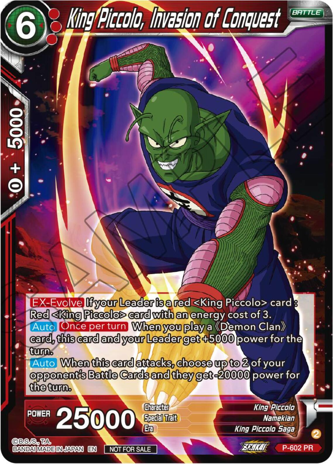 King Piccolo, Invasion of Conquest (Tournament Pack Vol. 8) (P-602) [Promotion Cards] | Dragon's Lair Comics and Fantasy Houston TX