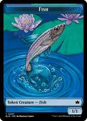 Bird (011) // Fish Double-Sided Token [Bloomburrow Commander Tokens] | Dragon's Lair Comics and Fantasy Houston TX