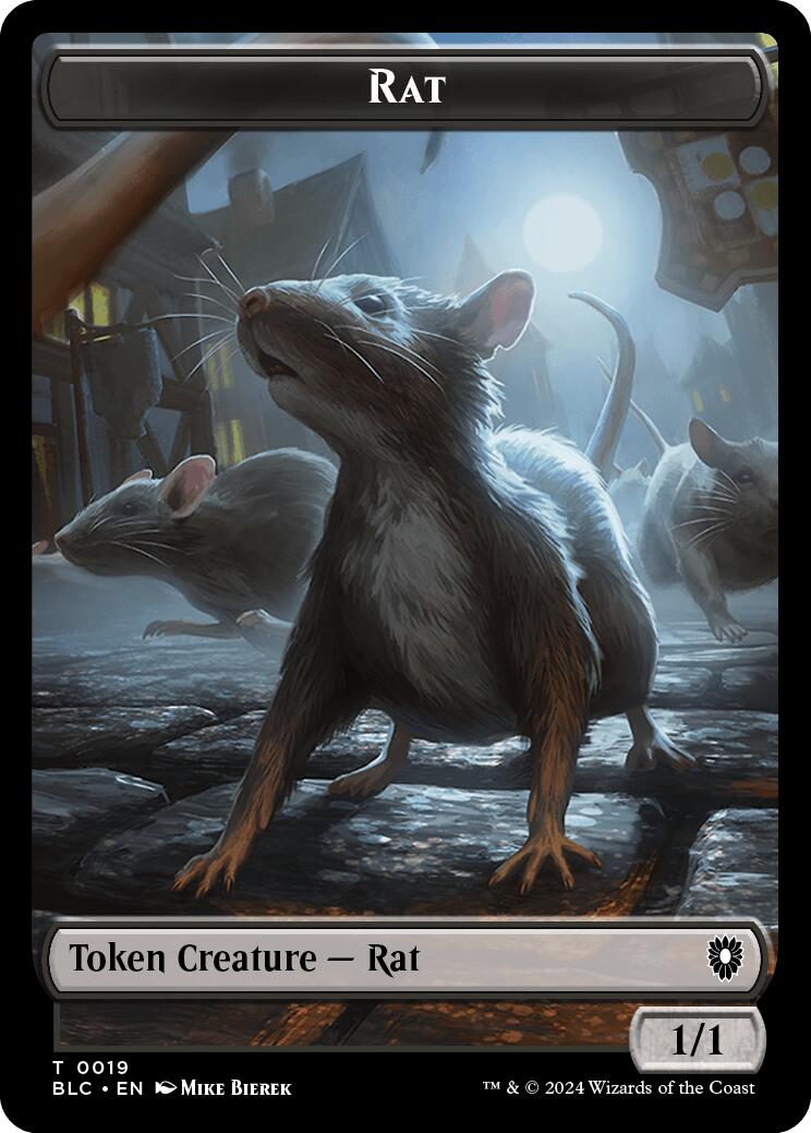 Rat // Raccoon Double-Sided Token [Bloomburrow Commander Tokens] | Dragon's Lair Comics and Fantasy Houston TX