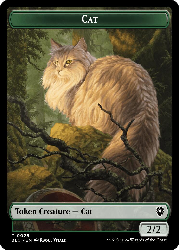 Cat // Beast (025) Double-Sided Token [Bloomburrow Commander Tokens] | Dragon's Lair Comics and Fantasy Houston TX